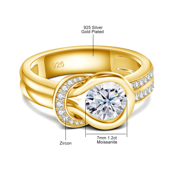 With Certificate Bow Knot Moissanite Ring For Women Wedding Band 7mm 1.2ct Engagement Jewelry Brand Bride Gift Trending