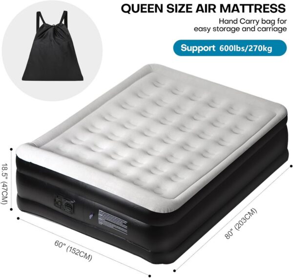 4d62896134e9f87f Panana Twin Air Mattress with Built in Electric Pump, Height 18.5" Comfort Blow up Inflatable Guest Air Bed Airbed with Flocked Top, Storage Bag for Family, Home, Camping