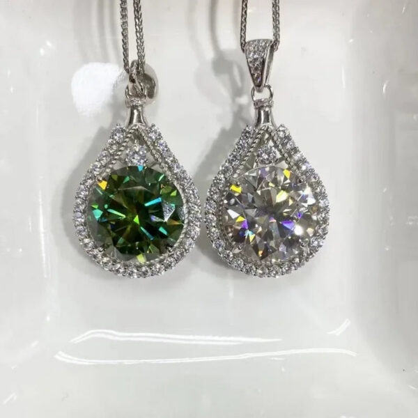 4d739782b3e68451 Houtros 1-20Carat Moissanite Necklace for Women D Color VVS1 Round Cut Diamond Pendant Sterling Sier Chain
