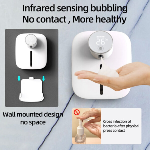 Hot Dispenser Automatic Wall-mounted Rechargeable Temperature Display Liquid Foam Soap Dispensers Hand Sanitizer hine