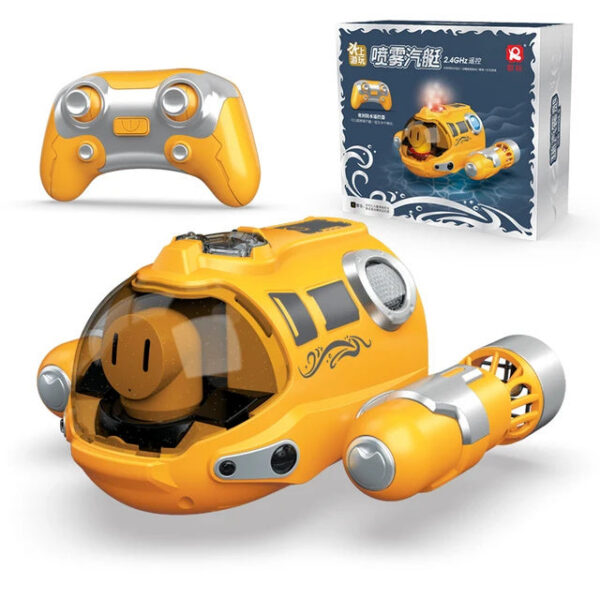 4d797765e0e0123a 2.4GHz Remote Control Motorboat Waterproof Spray Swimming Pool Bathing RC Steamboat Toys For Boys And Girls Children's Gift