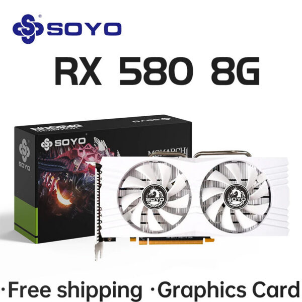 4d7dee4cef06c851 SOYO Graphics Cards Radeon RX580 GDDR5 Memory Video Gaming Card PCIE3.0x16 GPU Desktop Computer Components AMD RX 580 8G