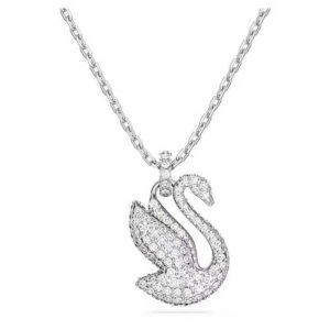 Sier Pattern Pendant Necklace Swan Sticky with Fine Diamonds