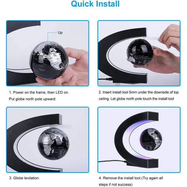 4d96f0149912be09 Magnetic Floating Levitation Globe LED World Map Electronic Antigravity Lamp Novelty Ball Light Home Decor Lamps Birthday Gifts