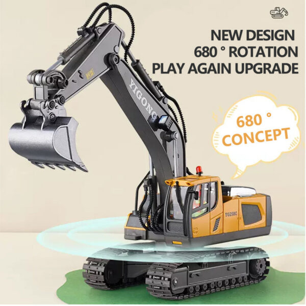 4d99acea164eafe2 RC Excavator Dumper Car 2.4G Remote Control Engineering Vehicle Crawler Truck Bulldozer Toys for Boys Kids Christmas Gifts