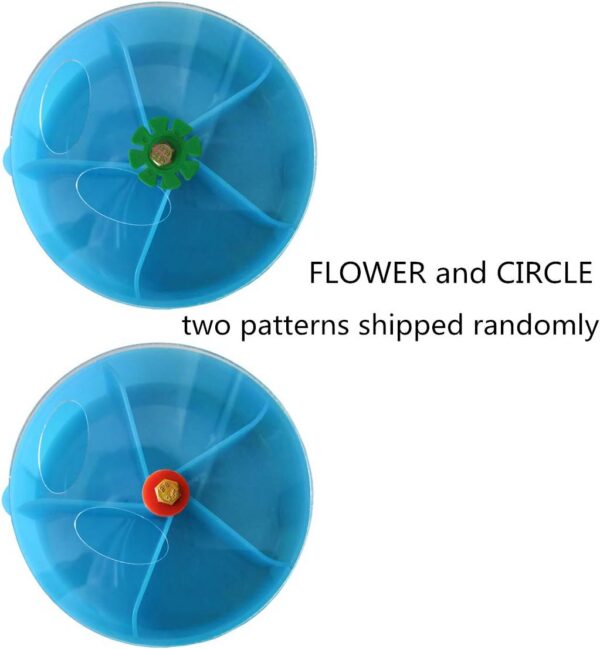 Bird Creative Foraging System Wheel Seed Food Ball Rotate Training Toy for Small and Medium Parrots Parakeet Cockatiel Conure (Blue)