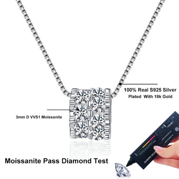 4db415704e0d0419 NeeTim Full Moissanite Diamond Woman Pendant Sterling Sier Necklace For Women Chain Party Bridal Fine Jewelry
