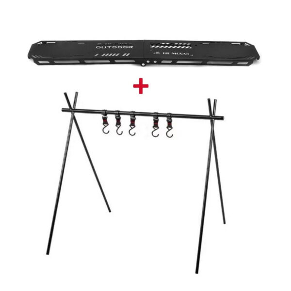 4dbbbcd2c87929df Foldable Tripod High Strength Bending Camping Rack Top Plate with Hanging Hole for BBQ Picnic Hiking