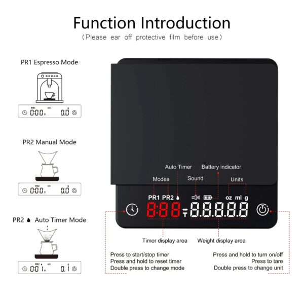 Personal Electronic For Household Italian Coffee Gram Weight Chronograph Kitchen Scale Waterproof Mini