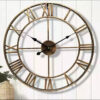 Modern 3D Large Wall Clocks Roman Numerals Retro Round Metal Iron Accurate Silent Nordic Hanging Ornament Living