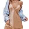Avidlove Women Lingerie Satin Lace Chemise Nightgown Sexy Full Slips Sleepwear S-4XL