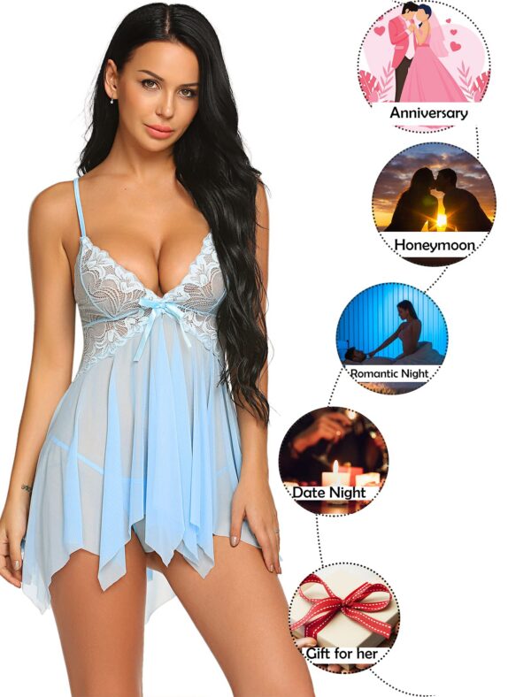 Avidlove Lingerie for Women Lace Babydoll Sleepwear Boudoir Outfits Plus Size Langeray XS-5XL