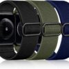 4df98ac46080f2f6 DaQin 3 Pack Elastic Bands Compatible with Apple Watch Band 45mm 44mm 49mm 42mm 41mm 40mm 38mm Women Men, Soft Nylon Solo Loop Straps for Apple Watch SE iWatch Series 9/8/7/6/5/4/3/2/1/Ultra/Ultra 2