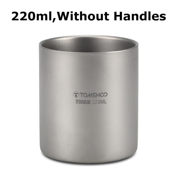 4dfed089f2c28033 Tomshoo 220/350/450/600ml Double Layer Titanium Water Cup Coffee Tea Mug for Home Outdoor Camping Hiking Backpacking Picnic