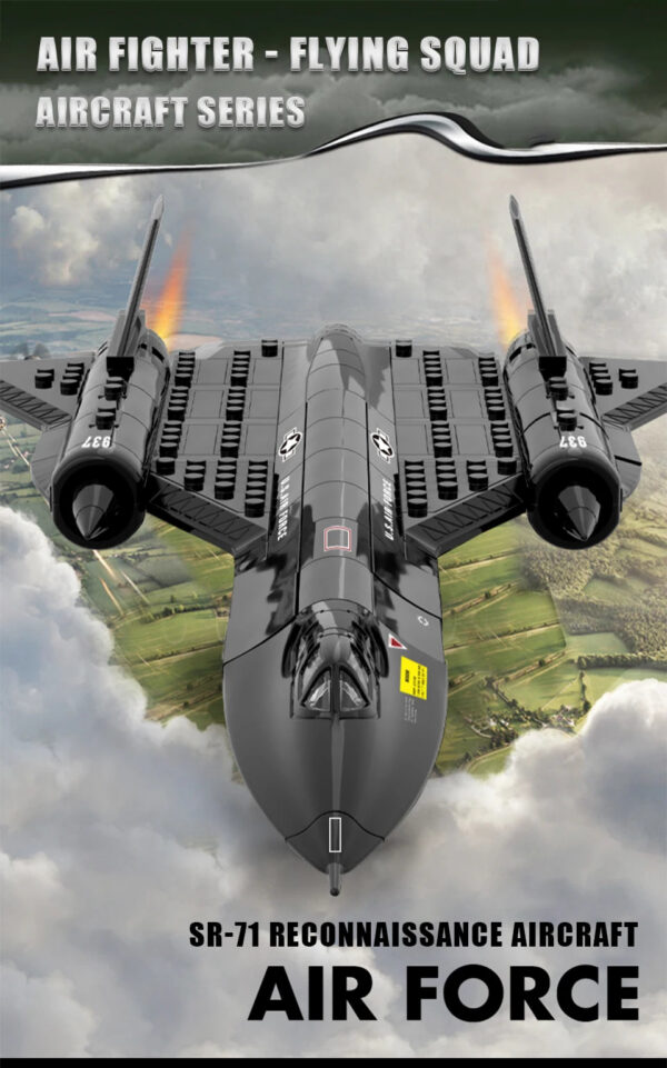 Military Technical USA SR71 Blackbird Stealth Supersonic Reconnaissance Aircraft Building Blocks Fighter Model Brick Kid Boy Toy