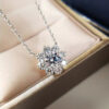4e0c8fb670771cf8 COSFIX Moissanite For Women 1 CT D Color VVS1 Excellent Cut Round Diamond Suower Pendant Necklace Sier Jewelry