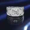 Business temperament GRA ring a caramossian stone heart eight arrow cut classic fashion crown full diamond men's je