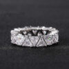 Eternity Triangle Ring Sterling Sier Engagement Wedding Band Rings for Women Bridal Diamond Promise Party Jewelry Gift