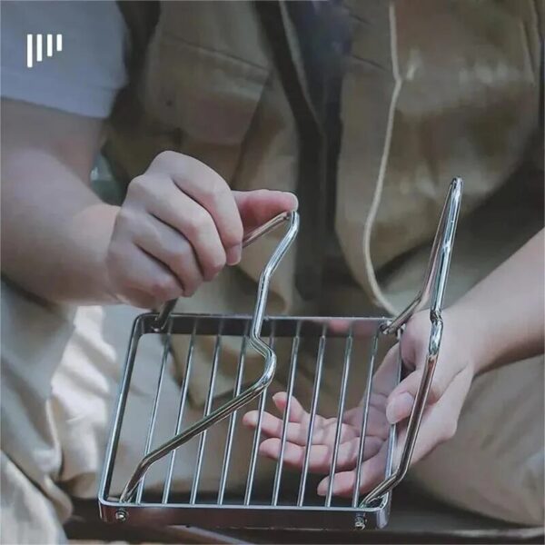 4e2d153ee953fdb3 Outdoor Stainless Steel Stove Camping Portable Folding Mini Barbecue Rack Set Pot Baking Tray Holder