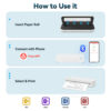 Portable Mini No Ink Printing A4 for Phone PC Tattoo Transfer Printer or 5PK Thermal Paper Rolls