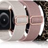 4e3e99da8b92f31b DaQin 3 Pack Elastic Bands Compatible with Apple Watch Band 45mm 44mm 49mm 42mm 41mm 40mm 38mm Women Men, Soft Nylon Solo Loop Straps for Apple Watch SE iWatch Series 9/8/7/6/5/4/3/2/1/Ultra/Ultra 2
