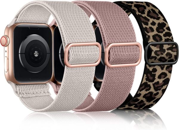 4e3e99da8b92f31b DaQin 3 Pack Elastic Bands Compatible with Apple Watch Band 45mm 44mm 49mm 42mm 41mm 40mm 38mm Women Men, Soft Nylon Solo Loop Straps for Apple Watch SE iWatch Series 9/8/7/6/5/4/3/2/1/Ultra/Ultra 2