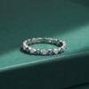 Creative Sapphire Eye Round Full Diamond Crystal Couple Ring For Women Enamel Blue Original Sterling Sier Wedding Gift Jewelry