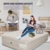 4e55ad1cf336081a Queen Size Inflatable Mattress | Inflatable Camp Mattress Pad,Queen Size Mattress, Comfort High Blow up Airbed for Home Travel, Picnic, Camping