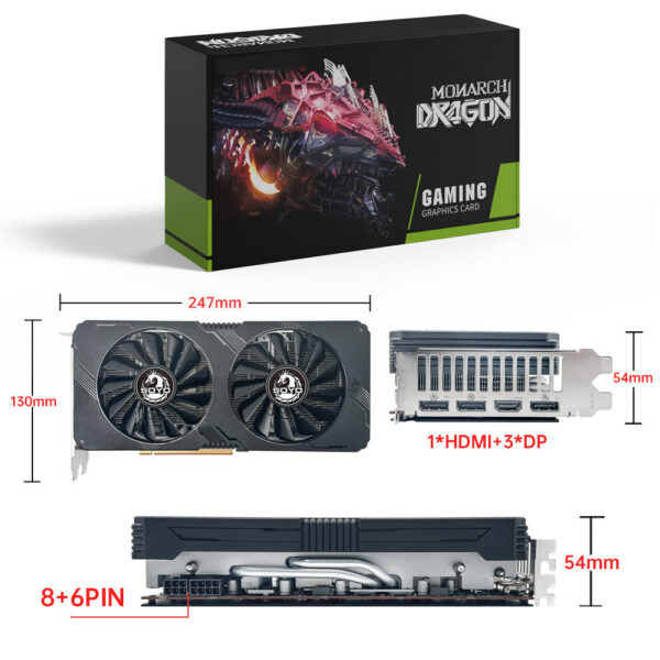 4e59253a0775126c SOYO AMD Radeon RX5700XT 8GB Gaming Graphics Card GDDR6 Memory 256Bit PCIEx16 4.0 for Desktop Computer Video Cards RX 5700XT