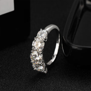4e5d979340fc6c55 KNOBSPIN 5 Stones 3.6CT D Color Moissanite Rings for Women Sparkling Diamonds with Certificates Sterling Sliver Wedding Ring