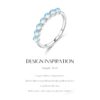 MODIAN 925 Sterling Silver Exquisite Round Moonstone Ring Stackable Crystal Ring For Women Birthday Gift Fine Jewelry