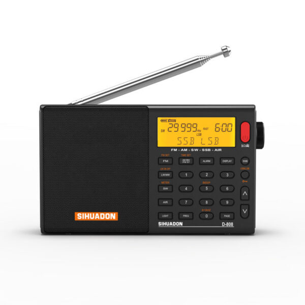 SIHUADON D808 AM/FM/SW/MW SSB AIR RDS Full Band Portable with Multifunction Deep Sound Stereo Rechargeable Radio Receiver