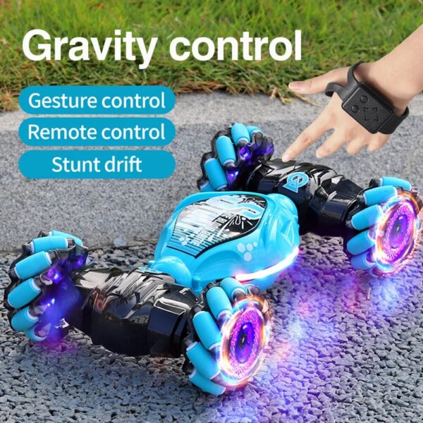4e828dbb86742553 4WD 1:16 Stunt RC With LED Light Gesture Induction Deformation Twist Climbing Radio Controlled Car Electronic Toys for Kids