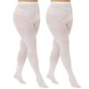 4ea0131d1d04ece2 MANZI Women's 2 Pairs Control Top Pantyhose High Waist Plus Size Tights Ultra-Soft