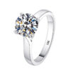 4ea085dca1f73e12 100% Certified White Gold Filled Solid Sier Ring 2.0ct Round Created Diamond Rings Women Wedding Accessories Jewelry