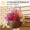 4ea8b3b1949bc73b 24 Bundles Artificial Flowers for Outdoor,No Fade Fake Plastic Flowers Faux Plants for Decoration Hanging Planters Indoor Outside Garden Porch Window Box Home Wedding Farmhouse