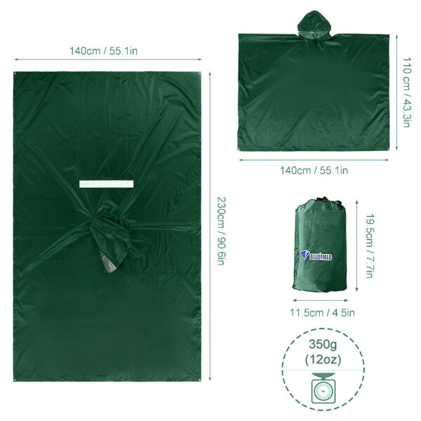 4eb1a748cbb96e24 Waterproof Raincoat with Hood Cycling Cover Hiking Hooded Coat Jacket Motorcycle Rain Poncho Picnic Mat