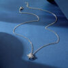 1pcs Steel Color-color Necklace Ladies Cold Wind Four Leaf Clover With Diamonds Brass Pendant Jewelry
