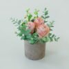 4ed08924383b275d Artificial Flowers Kit with Pot, Combination of Fake Silk Burgundy Red Roses and Greenery,Small Plant Potted Decor for Offices,Bookshelf,Bedroom, Living Room,Party,Wedding Decorations…
