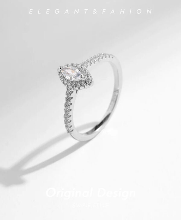 MODIAN Exquisite Luxury Marquise Cut CZ Ring 925 Sterling Silver Ring for Women Wedding Engagement Gift Fine Jewelry Accessories