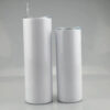 20oz Sublimation Skinny Tumblers Straight Blanks Stainless Steel Coffee Mugs With Lid and Plastic Straw Sippy Cups CYZ3218