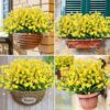 4eeb999704fb876d AmyHomie 20 Bundles Artificial Flowers Outdoor UV Resistant Faux Flowers No Fade Fake Plastic Plants Garden Porch Window Box Decorating(Bright Yellow)