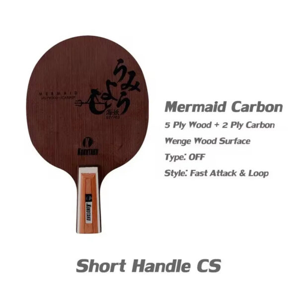 4eefbfa7583e17b9 KOKUTAKU MERMAID Table Tennis Blade Racket PURE BLACK CARBON WOOD Allround Offensive Ping Pong Bat Paddle