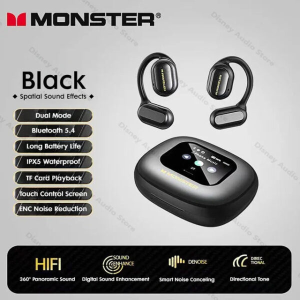4efc324fadb0cd50 Monster Smart Touch Screen Bluetooth 5.4 Earphones Sports OWS Wireless Headphone IPX5 Waterproof Headsets Support TF Card Music