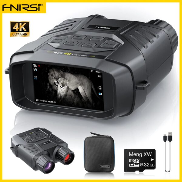 4efd36f75cb13814 FNIRSI Telescope NVS-20 4K HD Monocular Night Vision Goggles 6X Digital Zoom 300m Hunting Camping Scope Day and Night Dual Use