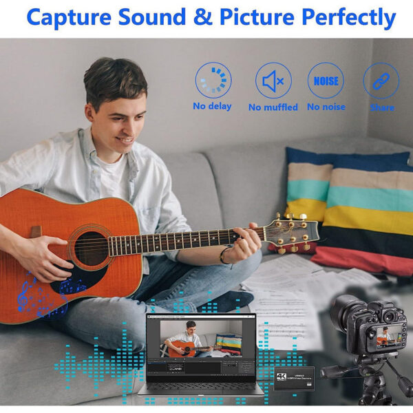 4K Video Capture Card USB2.0 HDMI-compatible 1080P 60fps Grabber Recorder for PS4 Game DVD Camera Recording Live Streaming