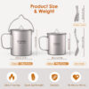 4f0cf0b46c2053f8 Tomshoo 3 PCS Titanium Cookware Set Ultralight 750ml Pot 450ml Water Cup Mug w Lid Folding Spork for Outdoor Camping Backpacking