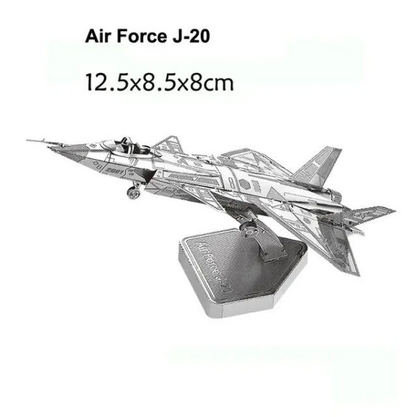 3D Metal Military J-20 J-10B SU-34 KA-50 Fighter UFO RAH-66 Helicopter DIY Handmade Assemble Model Jigsaw Puzzles