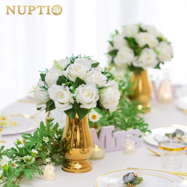 4f1d81189c9a8f67 NUPTIO Flower Ball Arrangement Bouquet - 2 Pcs 9.5 inch Diameter Dusty Rose Fake Flowers Roses Balls for Centerpieces Tables - Artificial Rose Arrangements for Wedding Centerpiece Table Decorations