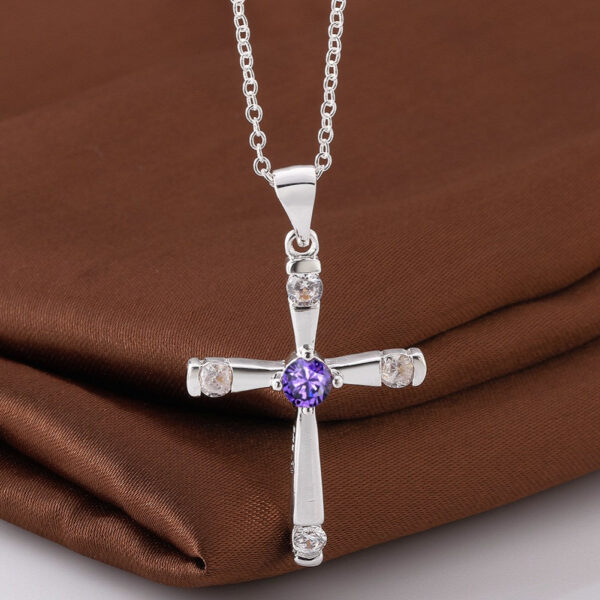 sterling Sier crystals cross Pendant diamond Necklace For Women fashion party wedding accessories Jewelry gifts